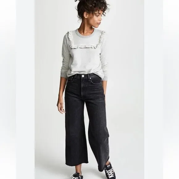 The Great. The Shrunken Bib Sweatshirt Heather Grey Medium - Picture 14 of 14